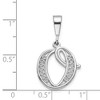 Black Bow Jewelry 14k White Gold, Maci Collection, Filigree Script Initial O Pendant - 3 of 4