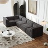 106" Chenille Modular L-Shaped Sectional Sofa, 5-Piece Oversized Floor Couch Set, No Assembly, Free Combination for Living Room & Bedroom - 4 of 4