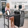 Byootique Aluminum Rolling Nail Table with Train Case Cosmetic Organizer Black - 2 of 4