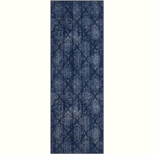 Acekool Washable Bedroom Area Rug, Non Slip, Low Pile, Boho Floral, Soft Lightweight Carpet for Bedside - 1 of 4