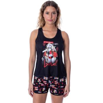 DC Comics Women's Harley Quinn Good To Bad Tank And Shorts Pajama Set Black