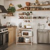 Hutch Bakers Rack with Power Outlet, 14 Hooks Microwave Stand, Adjustable Coffee Bar , Kitchen Storage Shelf, 15.7 x 31.5 x 66.9 Inches - 2 of 4