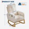 Modern Nursery Rocking Chair, Comfortable Rocker Recliner with Side Pocket, Footrest, Mid Century Upholstered Rocker Glider for Living Room, Bedroom - 2 of 4