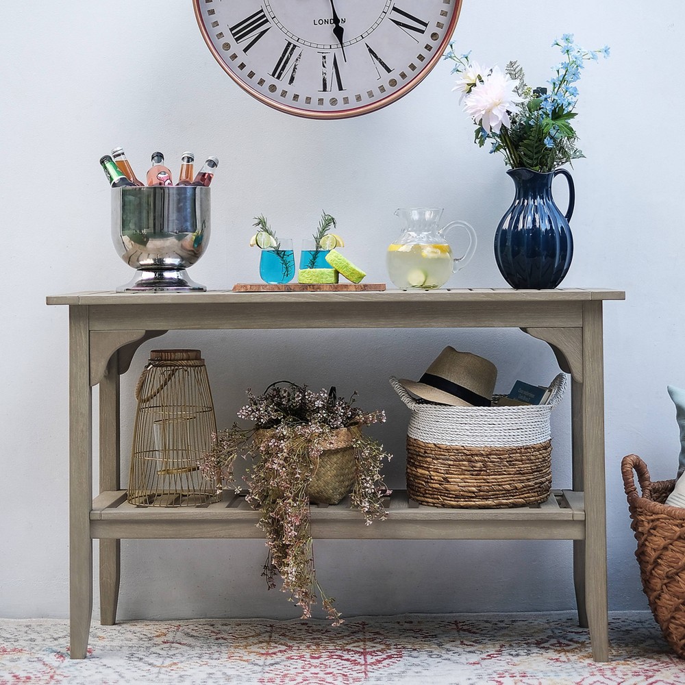 Photos - Garden Furniture Caterina Teak Patio Buffet & Console Table: Weather-Resistant, Storage She