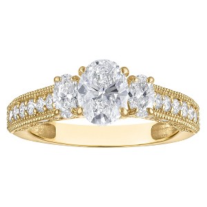 Naturalux 14K Gold 3-stone 2 cttw Lab Grown Diamond Ring - 1 of 4