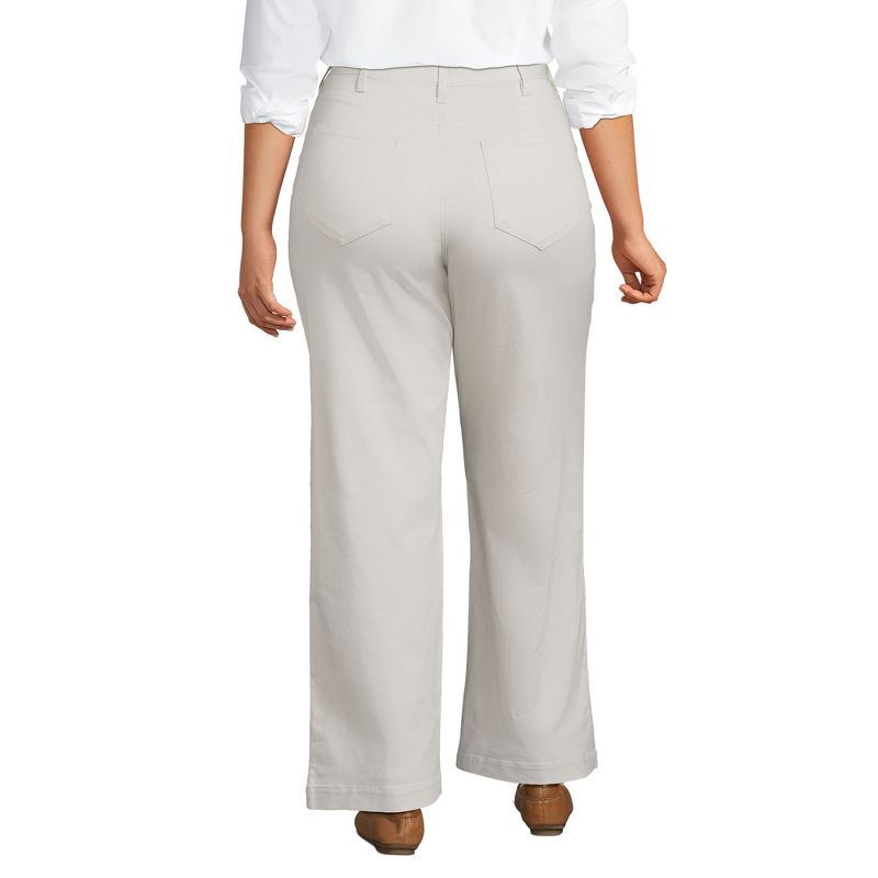 Lands' End Women's High Rise 5 Pocket Wide Leg Chino Pants, 2 of 5