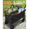 230L Collapsible Foldable Wagon with 380LBS Weight Capacity, Heavy Duty Folding Utility Garden Cart with Big All-Terrain Beach Wheels & Drink Holders - 2 of 4