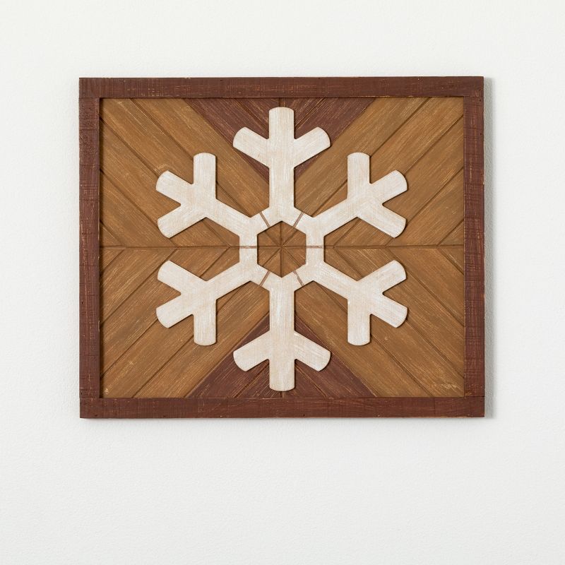 16.5"H Sullivans Snowflake Wood Wall Decor, Multicolored, 1 of 4