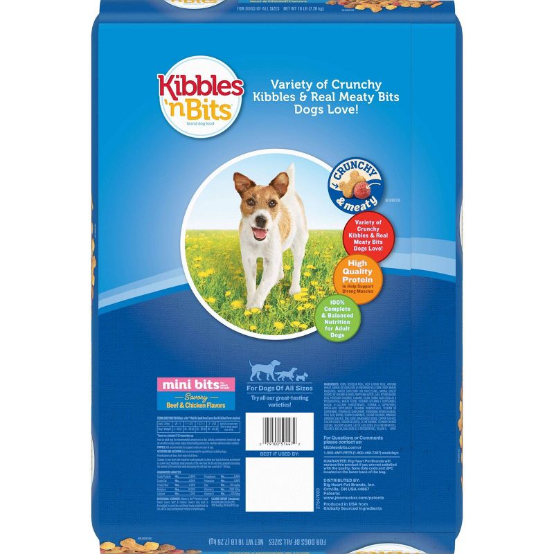 Kibbles 'n Bits Mini Bits Savory Beef & Chicken Flavors Small Breed Complete & Balanced Dry Dog Food, 3 of 8