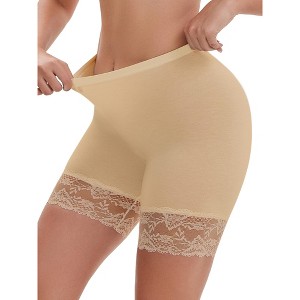 INSPIRE CHIC Women's Tummy Control Wide Lace Trim Panties High Waist Slim Fit Elastic Under Dress - 1 of 4