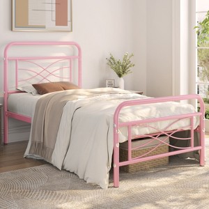 Yaheetech Vintage Metal Bed Frame with headboard - 1 of 4