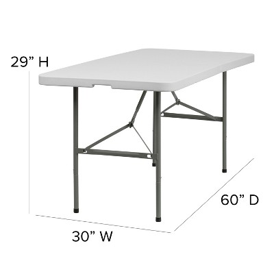 Gray Metal Rectangular Folding Table for Indoor/Outdoor Use