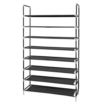SEVOBAL 8-Tier Freestanding Solid and Durable with Non-Woven Fabric Storage Shelves Portable Handles for Closet Entryway, Gray, 37.8"*4.72"*3.74"