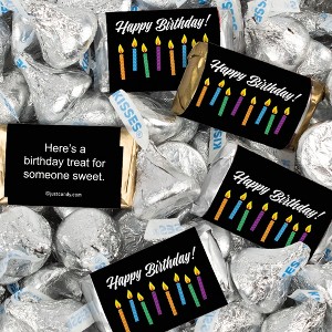 116 Pcs Birthday Candy Party Favors Hershey's Miniatures & Kisses by Just Candy (1.5 lbs) - Candles - 1 of 2