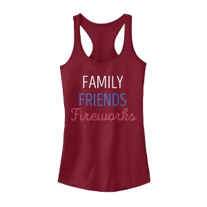 Juniors Womens Lost Gods Fourth of July  Family Fireworks Racerback Tank Top - 1 of 3