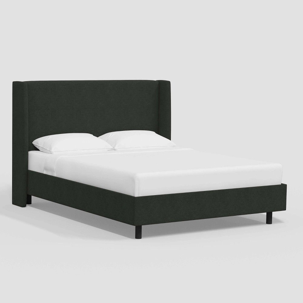 Photos - Wardrobe King Antwerp Wingback Platform Bed in Linen Black - Threshold™