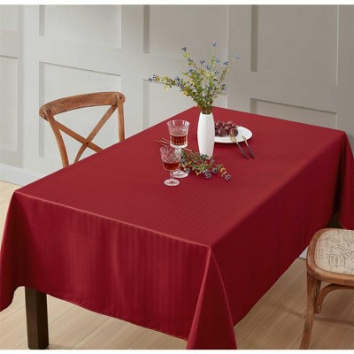 HLC.ME Lincoln Stripe Fabric Tablecloth, Advanced Water, Fade, Stain, and Wrinkle Resistance