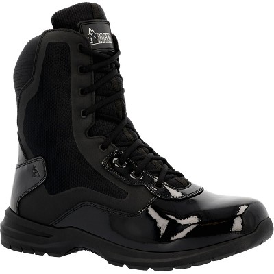 Men's Rocky Cadet 8" Black Side Zip Public Service Boot