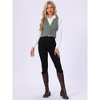 INSPIRE CHIC Women's Vintage Plaid V Neck Single Breasted Sleeveless Vest - 4 of 4