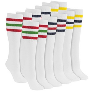 Women's Striped Tube Socks, 6 PAIR, Size 9-11 - 1 of 4