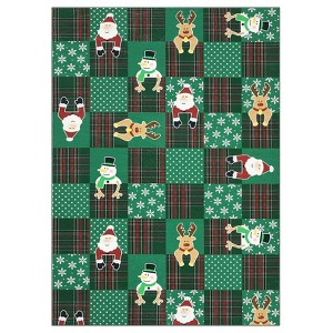 Christmas Area Rug for Living Room, Washable Cute Winter Home Decor Rugs for Bedroom Nursery Kids Room, Patchworked Non Slip Carpet - 1 of 4