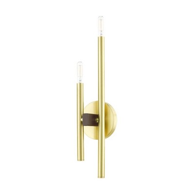 Satin Brass 2-Light Direct Wired Electric Sconce