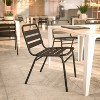 Flash Furniture Lila Aluminum Commercial Indoor-Outdoor Armless Restaurant Stack Chair with Triple Slat Back - 4 of 4