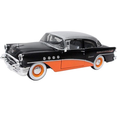 1955 Buick Century "Harley Davidson" Black and Orange with Silver Top 1/26 Diecast Model Car by Maisto