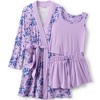 Lands' End Women's Cooling 3 Piece Pajama Set - Robe Tank and Shorts - 3 of 4