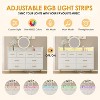 Jojoka Dresser for Bedroom with LED Light & Charging Station, 8 Drawers Wooden Dressers with Open Space - 3 of 4