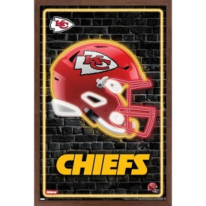 Trends International NFL Kansas City Chiefs - Neon Helmet 23 Framed Wall Poster Prints - 1 of 4