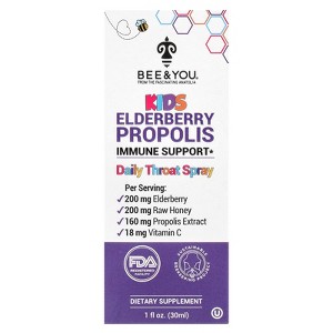 Bee&You Kids Elderberry Propolis Daily Throat Spray, 1 fl oz (30 ml) - 1 of 3