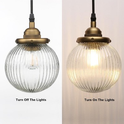 Runesay Pendant Light with Milk White Globe, 1-Light Modern Vintage Edison Hanging Light Mini Semi Flush Mount Light Fixture Decor Ceiling Light