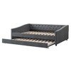 NicBex Full Size Daybed with Twin Size Trundle,Upholstered Tufted Button Sofa Bed for Bedroom,Living Room,Apartment,Dark Gray - 4 of 4
