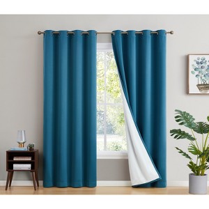 HLC.ME Dakota 100% Blackout Thick Thermal Insulated Energy Efficient Heat Blocking Curtains Grommet Panels, Set of 2 - 1 of 4