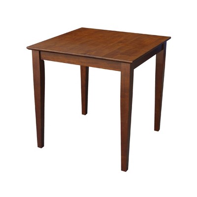 Espresso Solid Wood Square Dining Table with Tapered Legs