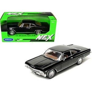 1965 Chevrolet Impala SS 396 Black with Brown Interior "NEX Models" 1/24 Diecast Model Car by Welly - 1 of 3