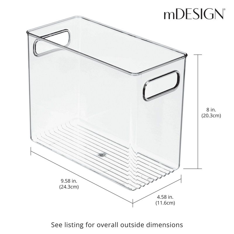mDesign Plastic Bathroom Vanity Storage Organizer Bin with Handles, 3 of 9