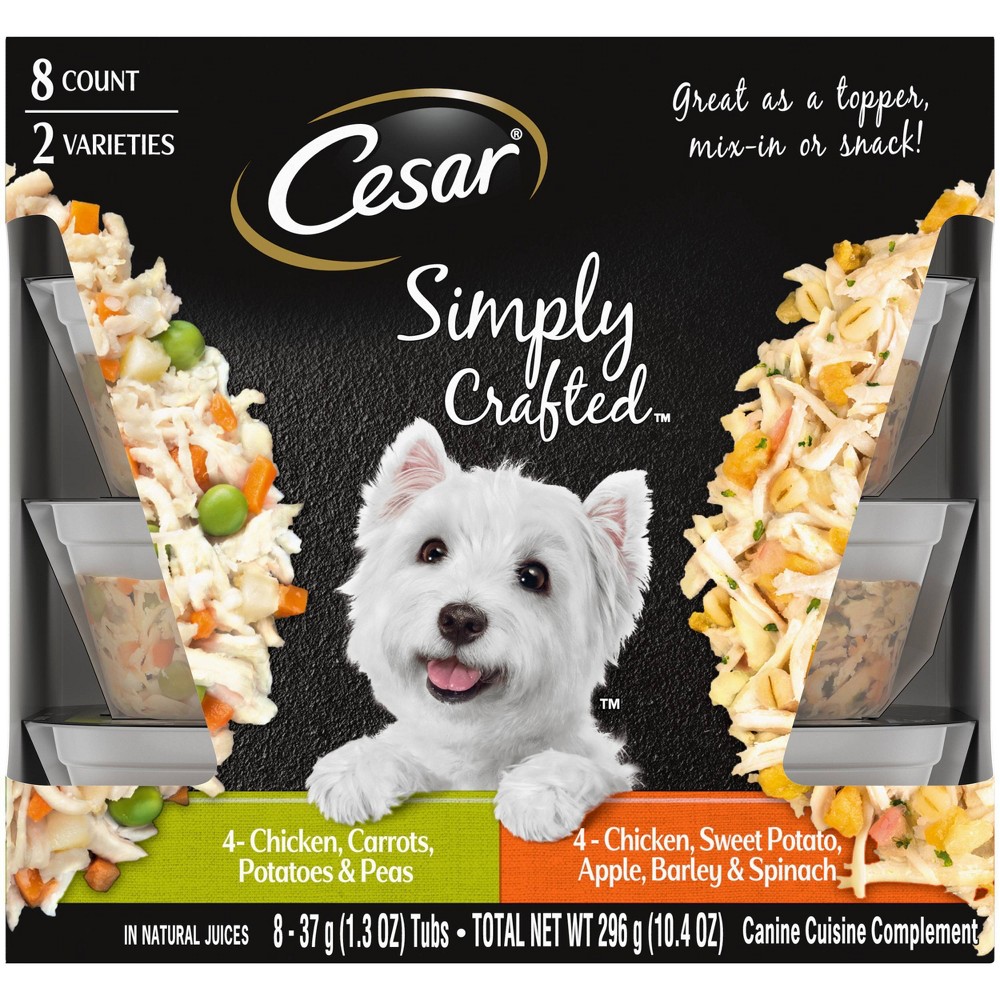 Photos - Dog Food Cesar Simply Crafted Chicken, Carrots, Potatoes & Peas and Chicken, Sweet 