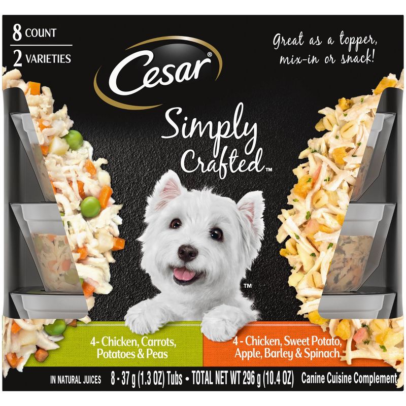 Cesar Simply Crafted Wet Dog Food Complement - 1.3oz/8ct
, 1 of 12