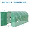 15X7x7 Ft Walk-in Heavy Duty Galvanized Steel Tunnel Greenhouse for Outdoor Gardening, with Green PE Cover, A Swing Door & 8 Vent Windows - 2 of 4