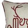 YOOCOZZ Christmas Trendy Bedding Decor- Merry Christmas and Happy New Year Throw Pillow – 20x20 Linen Look with Gold Accents and Insert - 3 of 4