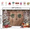 10x8FT Polyester Fabric Winter Christmas Rustic Barn Wood Door Photography Backdrop - 2 of 4