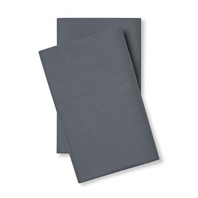 Charcoal Cotton Percale Standard/Queen Pillowcase Set