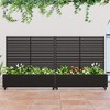 Wooakway Metal Planter Box with Trellis Raised Garden Bed with Arbor Privacy Screen Black/Gray/brown - 2 of 4