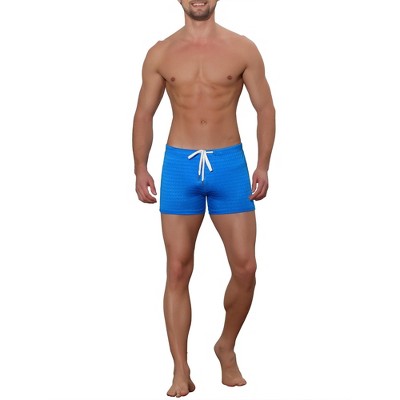 Lars Amadeus Men's Solid Color Drawstring Waist Summer Beach Pool Swim Trunks 2 Pack Blue 28 — фото 2