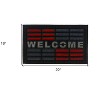 HomeRoots 18" X 30" Gray and Red Synthetic Fiber Abstract Outdoor Door Mat - 3 of 4