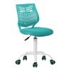 FurnitureR Desk Chair Armless, Adjustable Home Office Task Chair with Mesh Padded Cushion, Swivel Study Computer Chair with Rolling Wheels , Green - 3 of 4