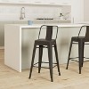 Lyngins Set of 2/4 Industrial Metal Bar Stools,Counter Chairs with Bucket Back,Stools for Kitchen Counter,Living Room - 2 of 4