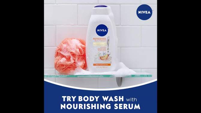 Nivea White Peach and Jasmine Refreshing Body Wash for Dry Skin - 20 fl oz, 2 of 10, play video